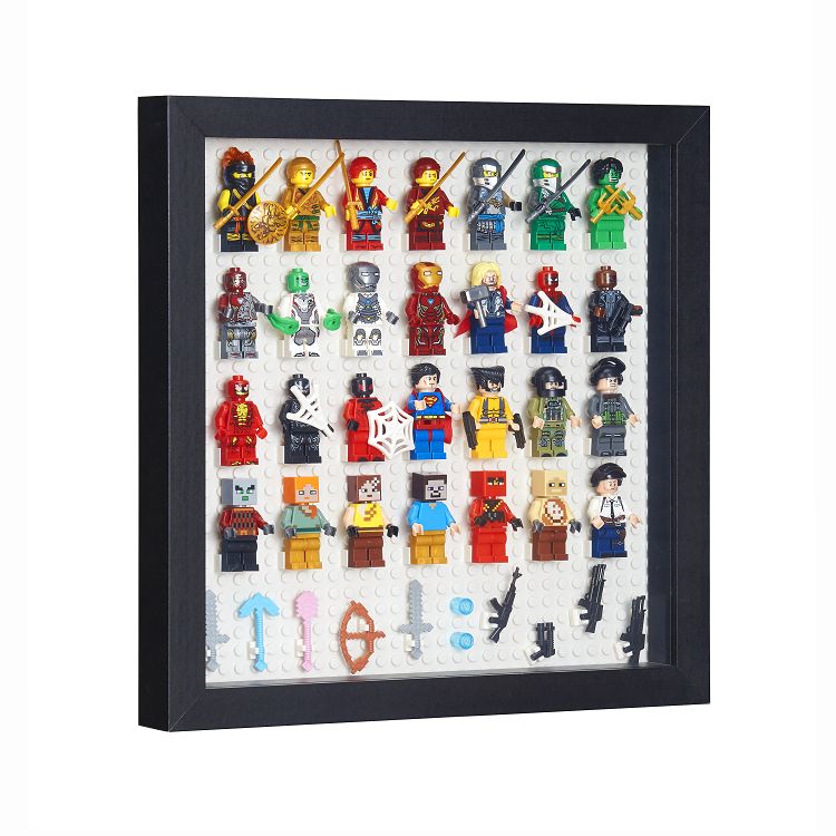 Wholesale Minifigure Display Shadow Box Frame with Baseplate
